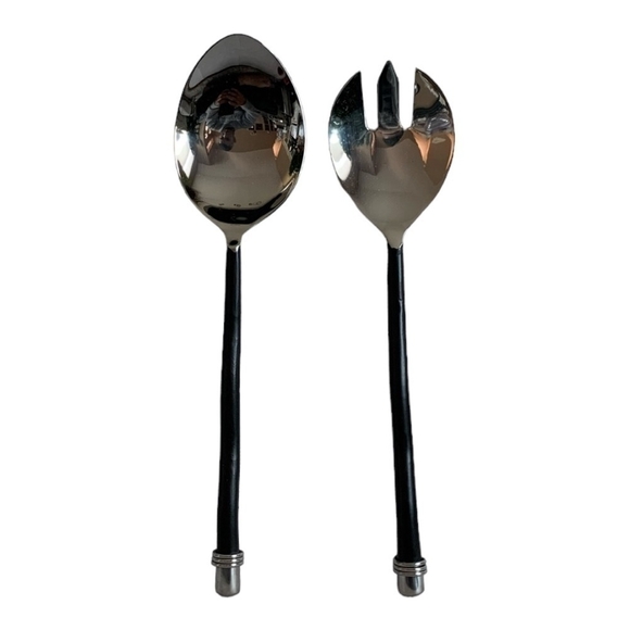 VNTG Serving Silverware Storehouse Artisan Server 2Pcs Stainless Steel SALAD SET - Picture 4 of 6